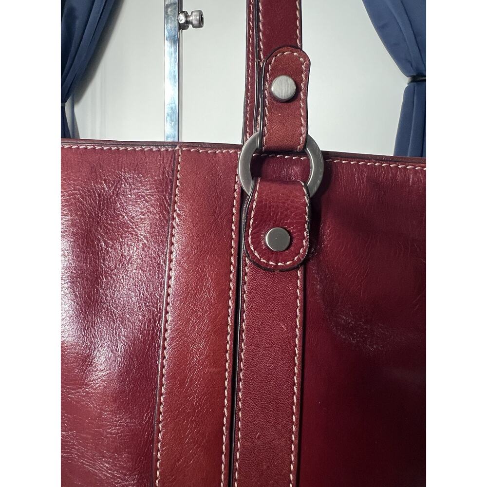 ETIENNE AIGNER Horseshoe‎ Brown Red VTG Leather Shoulder Bag Quiet Luxury - Picture 5 of 16